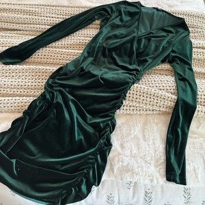 Green velvet dress